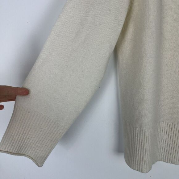 J Crew 100% Cashmere Cream Cowl Neck Sweater Small​​​ - Picture 3 of 6